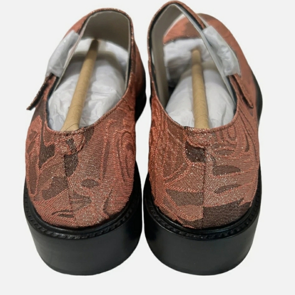 JEFFREY CAMPBELL PINK FLORAL MARY JANE FLATS WITH VINTAGE SADDLE DESIGN - Picture 5 of 7